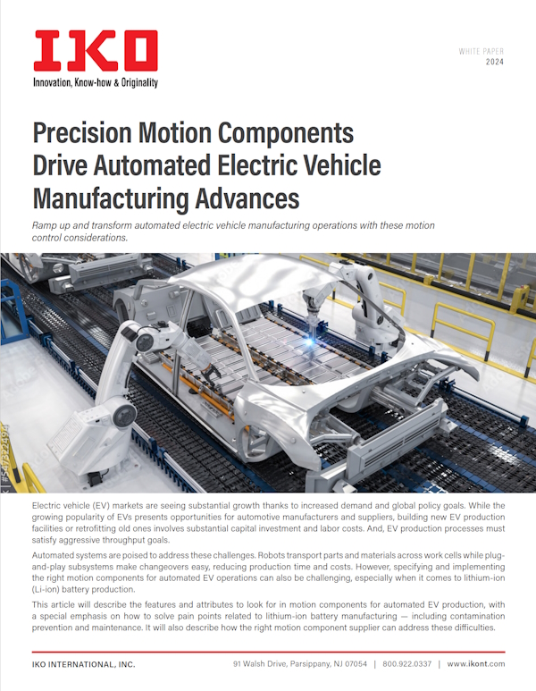 Precision Motion Components Drive Automated Electric Vehicle Manufacturing Advances